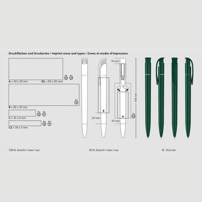 Druckkugelschreiber Jona recycling – Bild 6