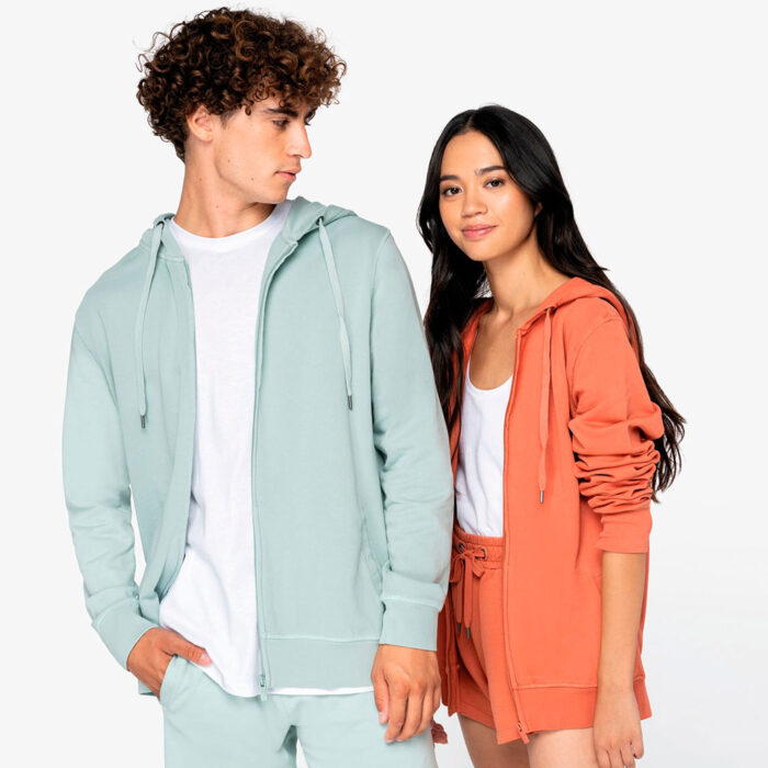 Umweltfreundliches Unisex-Kapuzensweatjacke aus French Terry – Bild 3