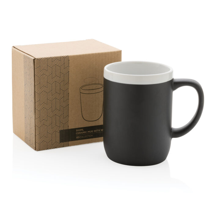 Keramiktasse mit weißem Rand – Bild 6