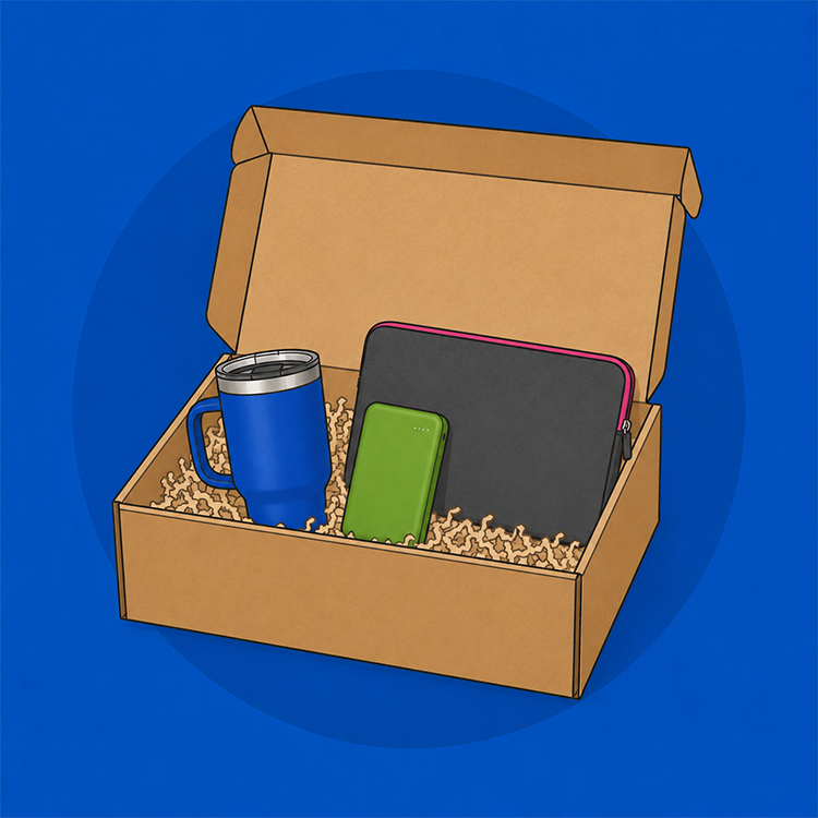 Signature Unternehmensbox mit Thermobecher, Powerbank und Tasche